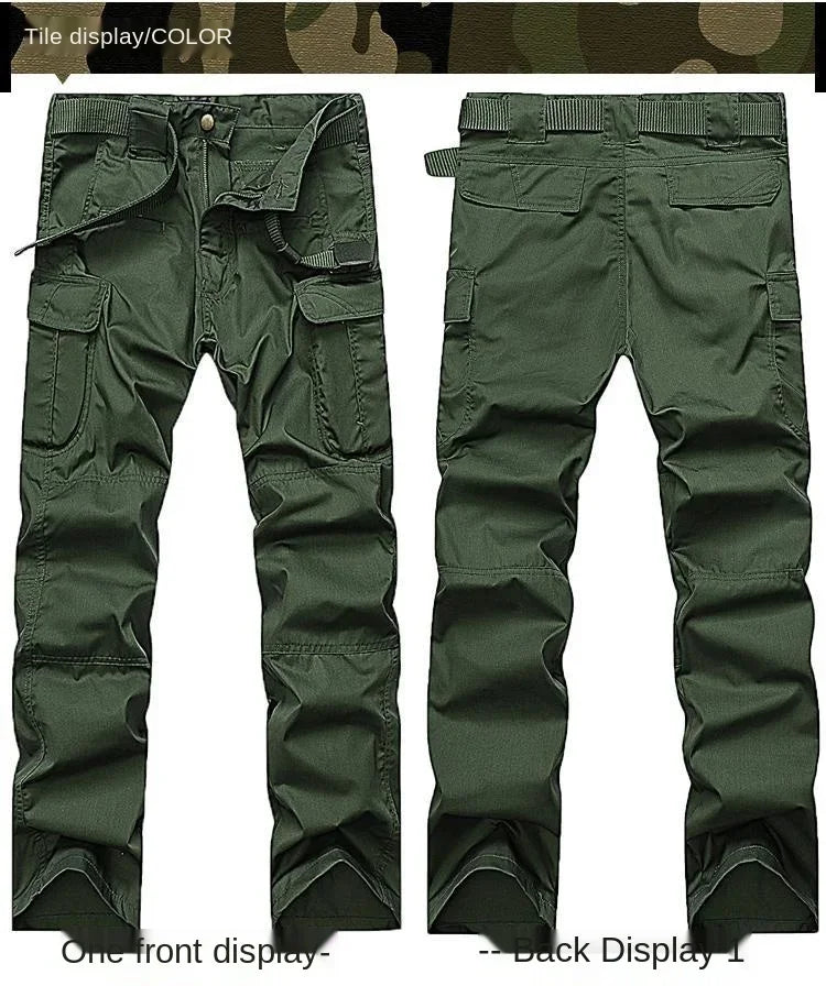 Summer Sets Mens Outdoor Breathable Multiple Pockets Combat Long Sleeve Shirts Cargo Pants Suits Male