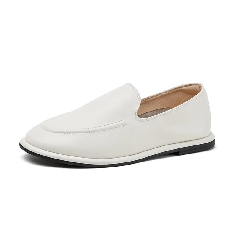 DIMANYU Women's Loafers Spring 2026 New Genuine Leather Women's Flat Shoes Soft Soles Slip-on Large Size Loafers Ladies