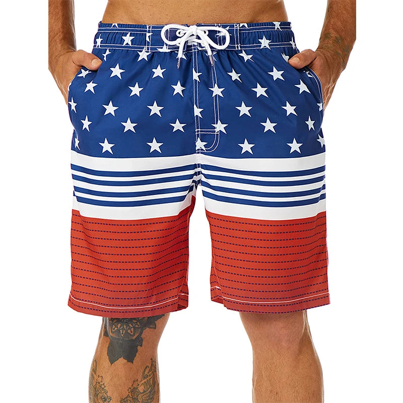 USA UK National Flag Graphic Men Board Shorts 3D Printed Short Pants Casual Hawaii Surf Swim Trunks Bikini Sunny Beach Swimsuit