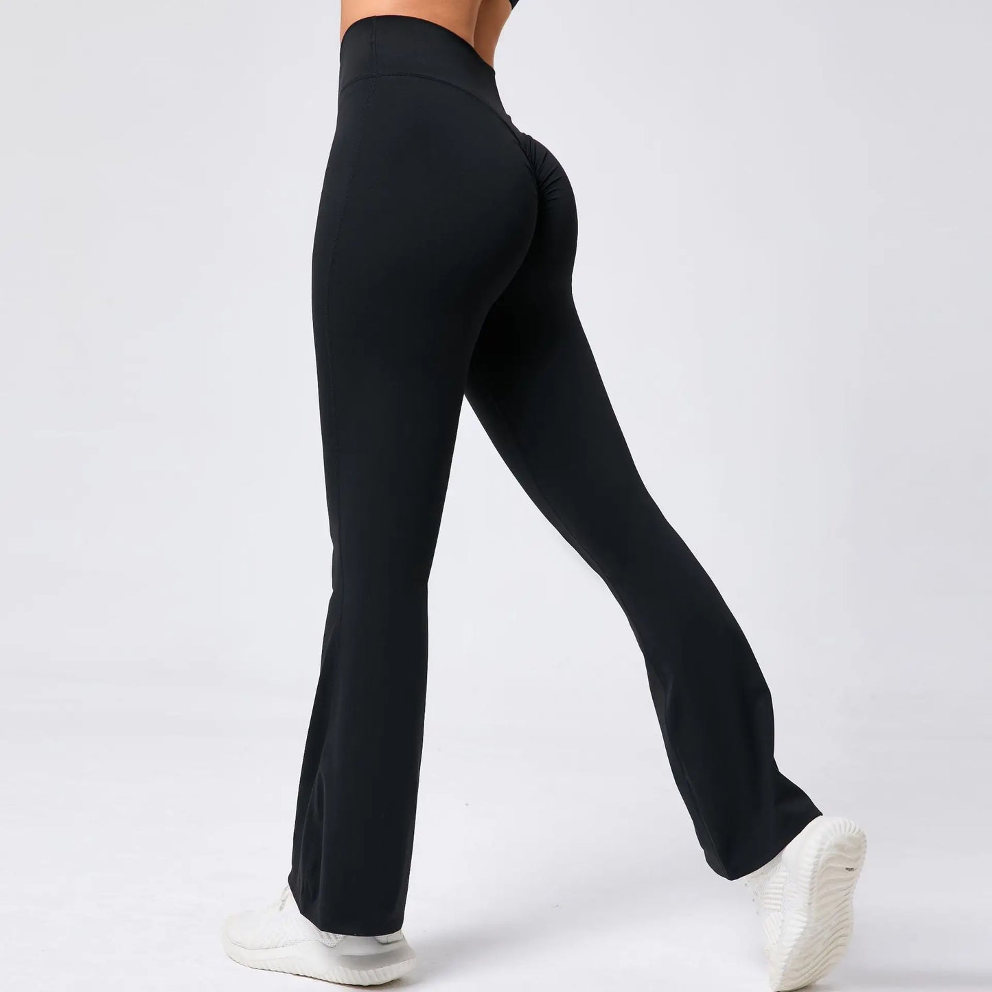 High Waist Sporty Flare Leggings Trousers Women Trends Scrunch Bum Leggings for Fitness Yoga Pants Gym Tights Push Up Red Black