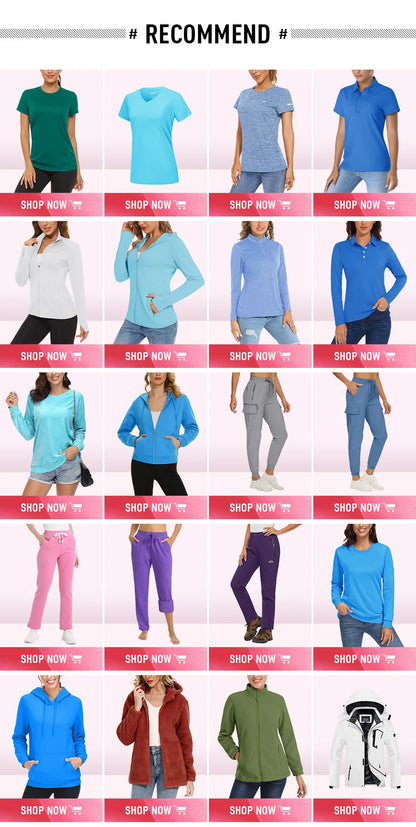 TACVASEN Women's Long Sleeve 5-Button Polo Shirts V-Neck Collared Tops Cotton Blend Casual Work Golf T-Shirts with Side Split