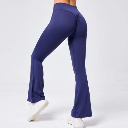 High Waist Sporty Flare Leggings Trousers Women Trends Scrunch Bum Leggings for Fitness Yoga Pants Gym Tights Push Up Red Black