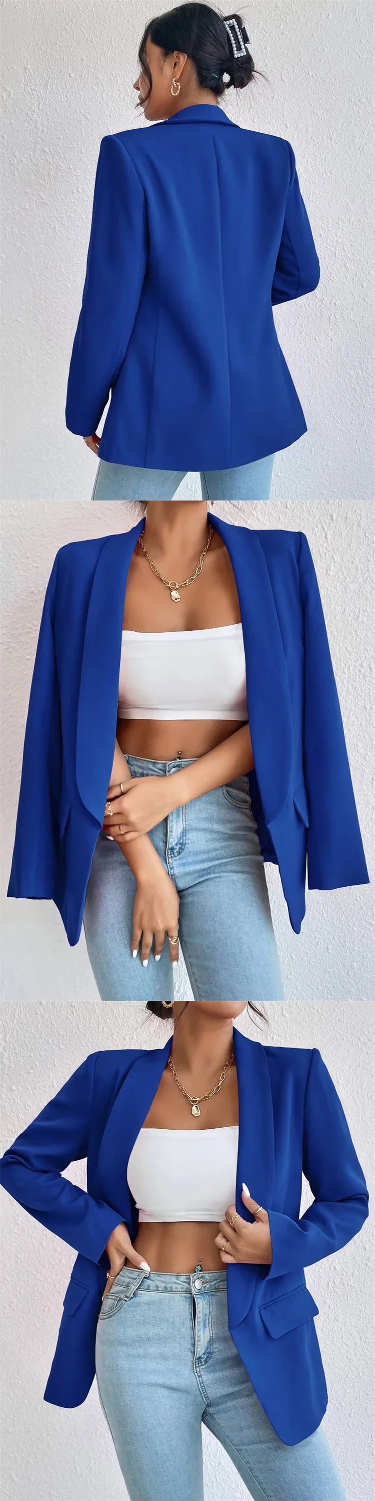 Korean Popular Pink New Outerwear Women 2024 Fashion Female Spring Jacket Casual Long Sleeve Black Blazer Coats