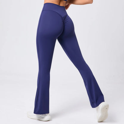 High Waist Sporty Flare Leggings Trousers Women Trends Scrunch Bum Leggings for Fitness Yoga Pants Gym Tights Push Up Red Black