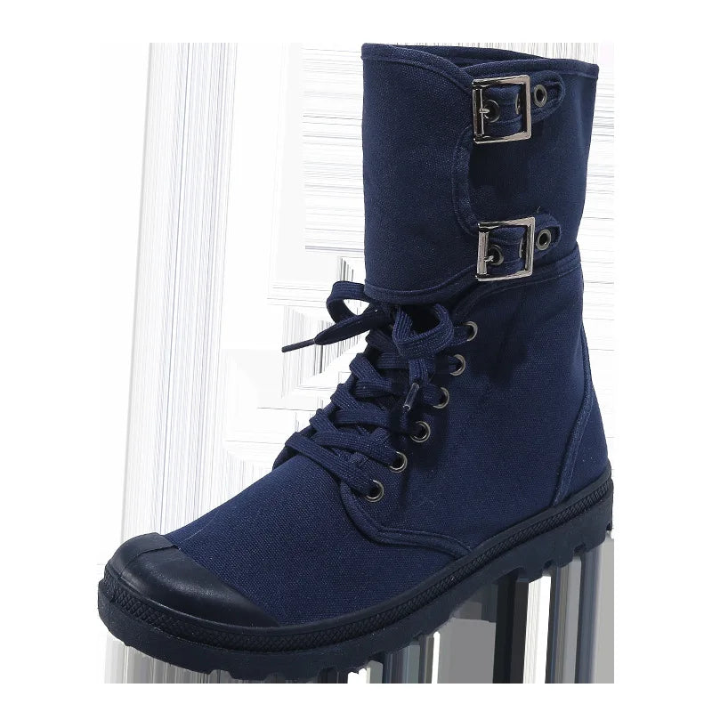 Men's High-top Canvas Boots Breathable Casual Boot Outdoor Desert Boots Non Slip Hiking Boots for Men New Sneakers Botas Hombre
