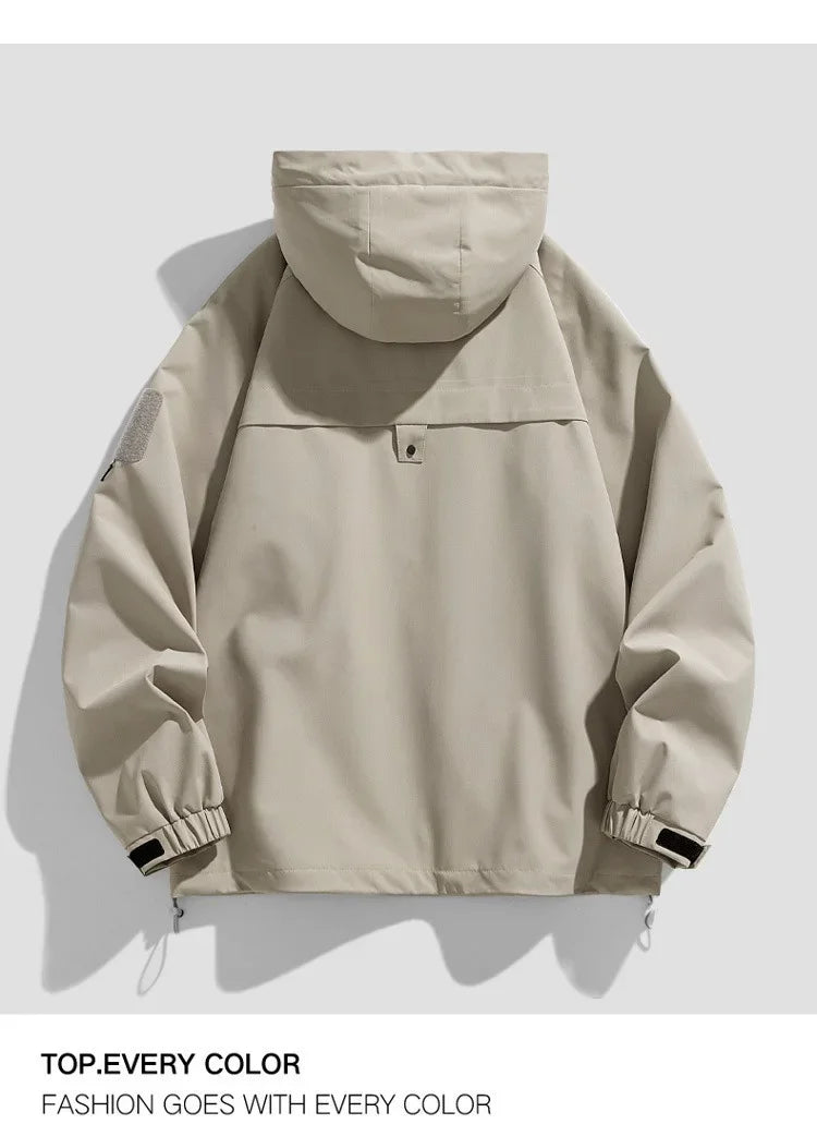 Spring Autumn Men's Jacket Casual Hooded Windproof Outwear Camping Hiking Climbing Outdoor Jackets Male Trendy Streetwear