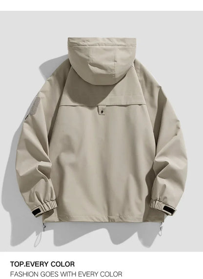 Spring Autumn Men's Jacket Casual Hooded Windproof Outwear Camping Hiking Climbing Outdoor Jackets Male Trendy Streetwear