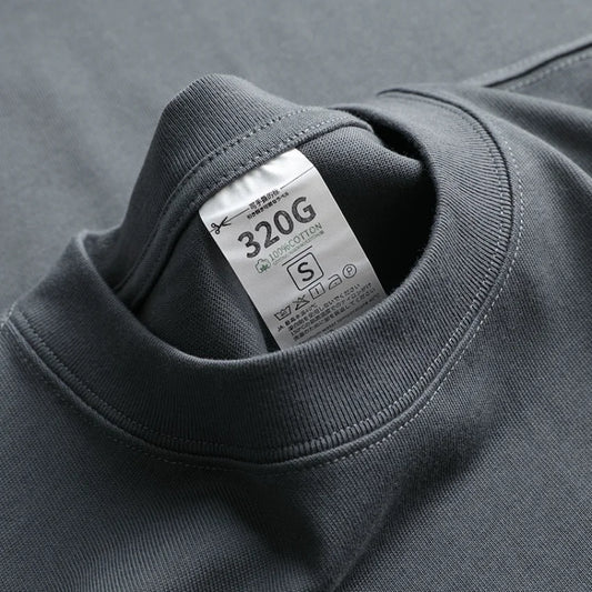 320g Cotton T Shirts Men Short Sleeved Heavyweight Summer Round Neck Loose Breathable Shirt for Men Women Basic Tees