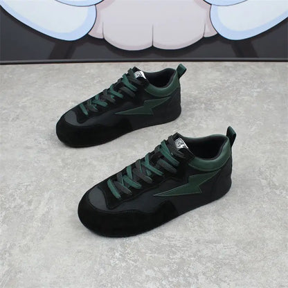 Chunky Sneakers Men Cover Bottom Board Shoes Fashion Casual Microfiber Leather Upper Increased Internal Platform Running Shoes