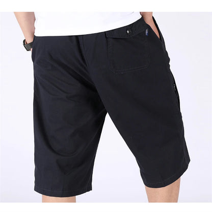 Loose Casual Men Cargo Shorts Summer Pants Elastic Waist Large Size Outdoor Jogging Sweatpants Trend Multi Pockets Short Pants