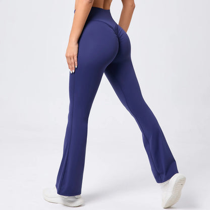 High Waist Sporty Flare Leggings Trousers Women Trends Scrunch Bum Leggings for Fitness Yoga Pants Gym Tights Push Up Red Black