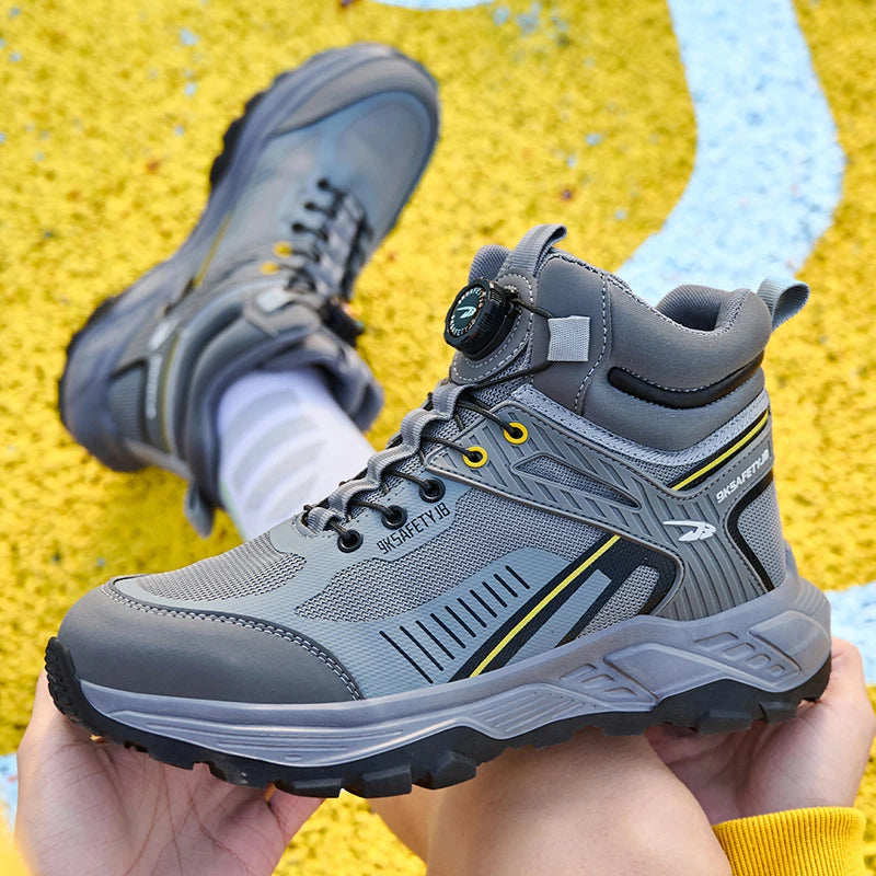 Security Protective Men Boots Fashion Work Sneakers Steel Toe Shoes Puncture-Proof Safety Boots Industrial Shoes Work Footwear