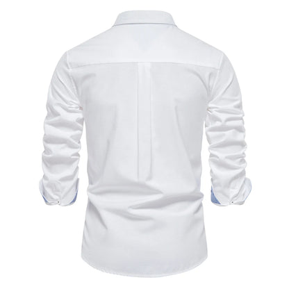 AIOPESON 2023 New Autumn Cotton Men's Oxford Shirt Long Sleeve Button Down Social Business Casual Shirts for Men