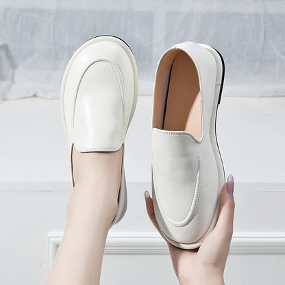 DIMANYU Women's Loafers Spring 2026 New Genuine Leather Women's Flat Shoes Soft Soles Slip-on Large Size Loafers Ladies