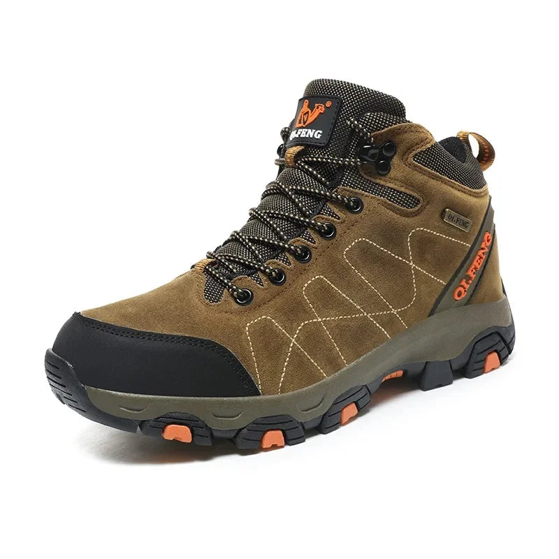 Couples Winter High Top Hiking Shoes Warm Cotton Fleece Outdoor Casual Shoes Large Size Comfortable Breathable Trekking Boots