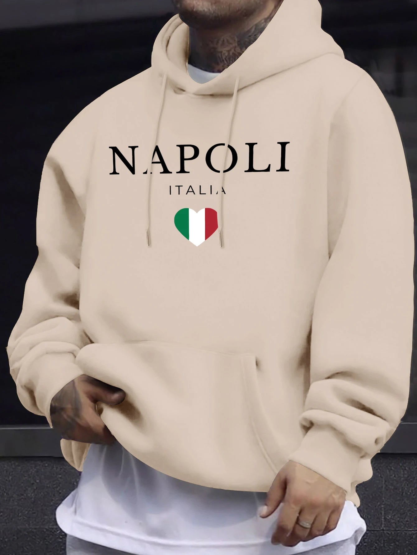 Napoli Italia Letter And Flag Print 12 Color Top Man'S Autumn Casual Pullovers Street Warm Sweatshirt All-Match Commute Hoodie