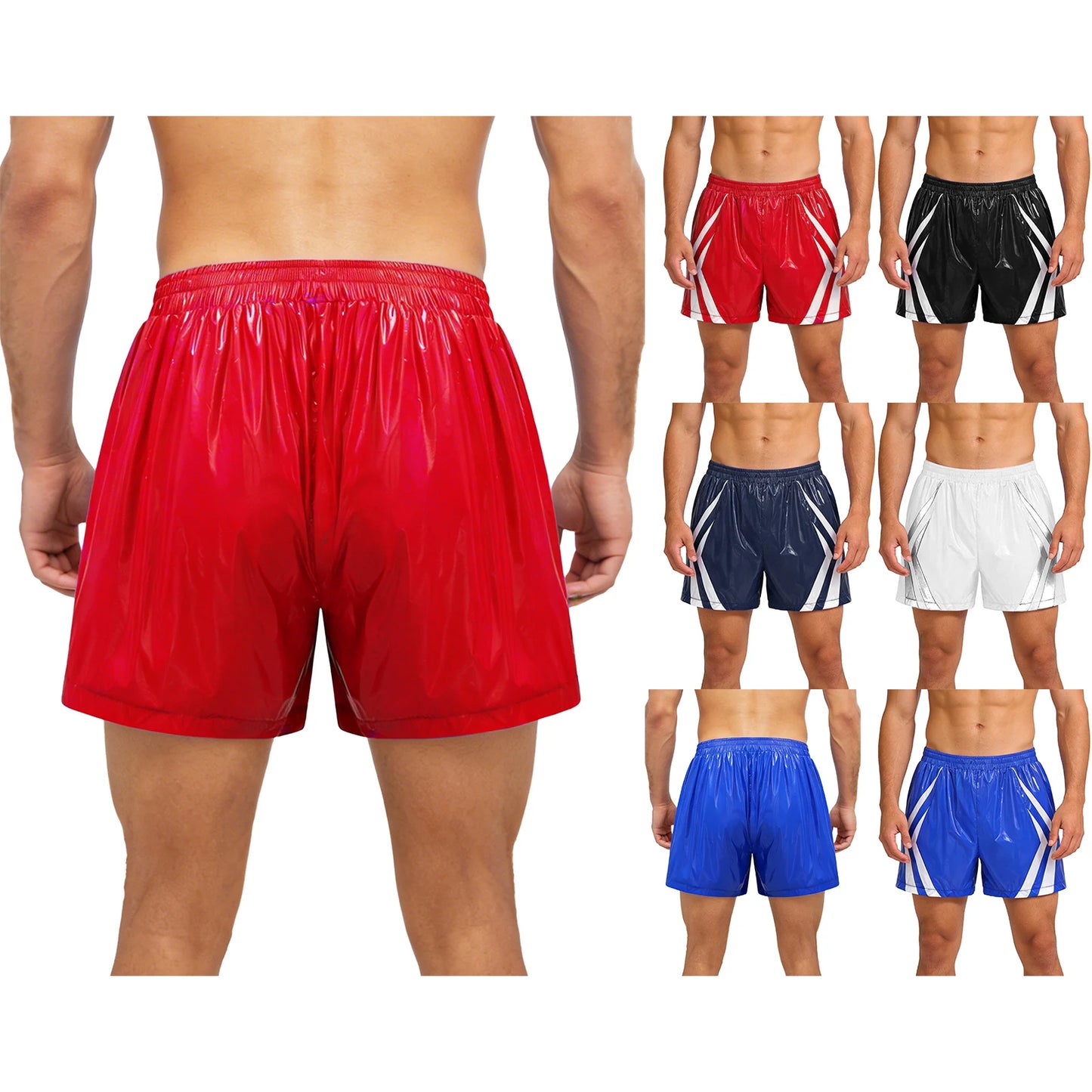 Men Swimsuit Stripes Seam Swim Shorts Waterpoof Swimming Trunks Shorts Quick-dry Sports Cycling Short Beach Swimming Bathingsuit