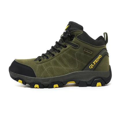 Couples Winter High Top Hiking Shoes Warm Cotton Fleece Outdoor Casual Shoes Large Size Comfortable Breathable Trekking Boots