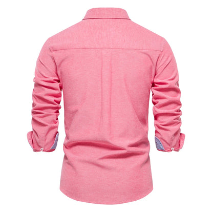 AIOPESON 2023 New Autumn Cotton Men's Oxford Shirt Long Sleeve Button Down Social Business Casual Shirts for Men