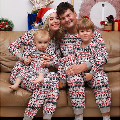 2026 New Year's Costumes Cartoon All Over Print Family Christmas Pajamas Couples Kids Matching Clothing Set Xmas Look Sleepwear