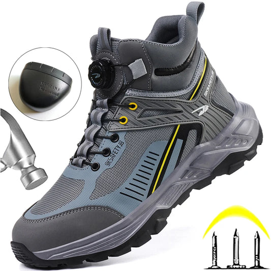 Security Protective Men Boots Fashion Work Sneakers Steel Toe Shoes Puncture-Proof Safety Boots Industrial Shoes Work Footwear