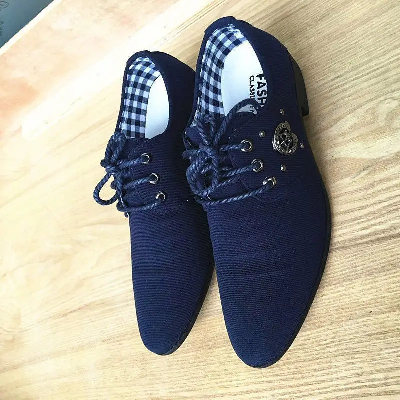 British Canvas Dress Shoes Men Autumn Fashion Business Casual Shoes Office Shoes for Man Cloth Formal Shoe Zapatos Para Hombre