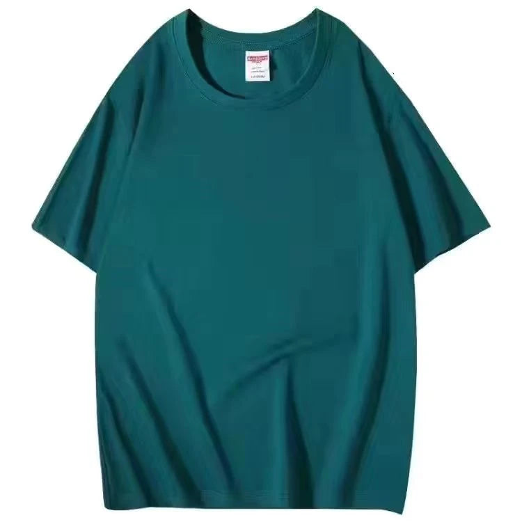 320g Cotton T Shirts Men Short Sleeved Heavyweight Summer Round Neck Loose Breathable Shirt for Men Women Basic Tees