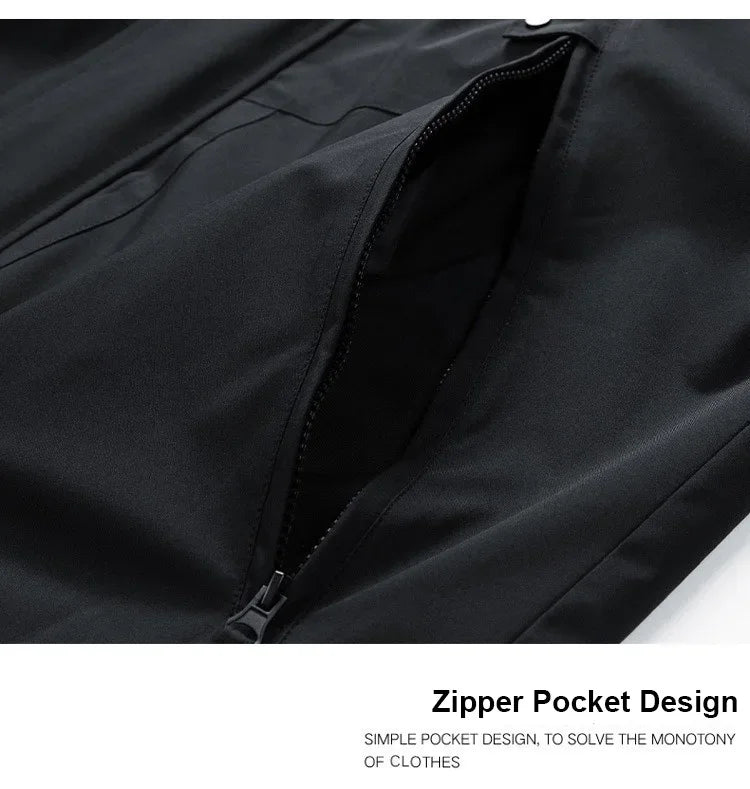 Spring Autumn Men's Jacket Casual Hooded Windproof Outwear Camping Hiking Climbing Outdoor Jackets Male Trendy Streetwear