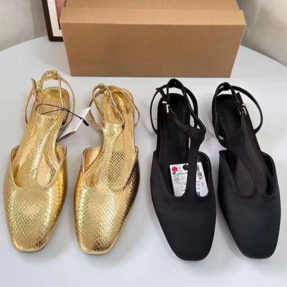 Women's Mary Jane Shoes Butterfly Bow Decoration Square Head Outside Dance Female Ballet Flats Designer 2026 Summer Footwear