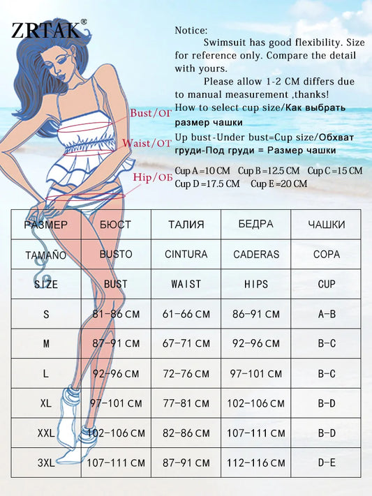 ZRTAK Sexy Swimsuit Bikinis Women Swimwear High Cut Bathing Suit Push Up Biquinis Bandage Beachwear Solid Bikini Sets