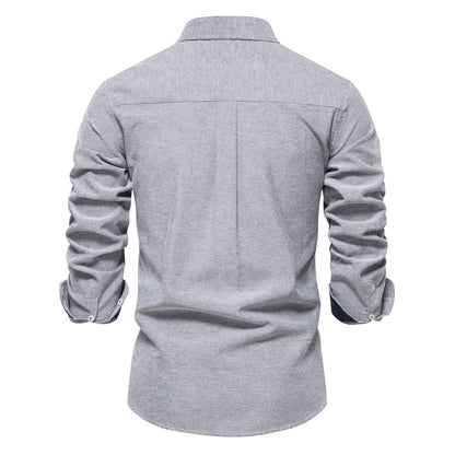AIOPESON 2023 New Autumn Cotton Men's Oxford Shirt Long Sleeve Button Down Social Business Casual Shirts for Men