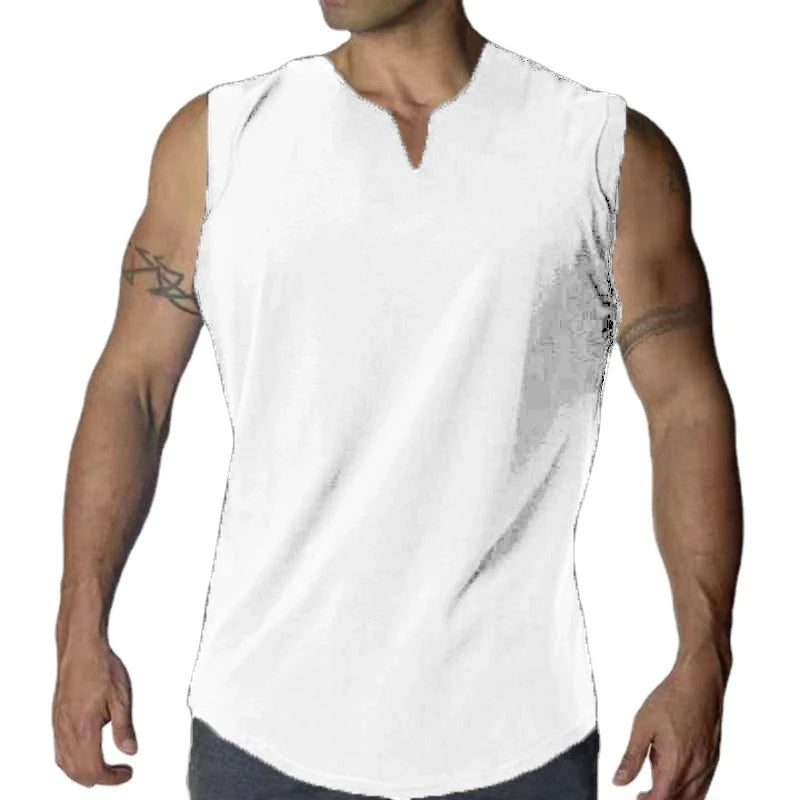 New Mens Gym Tank Tops Sleeveless Lightweight  Basic T-Shirt Oversized T Shirt