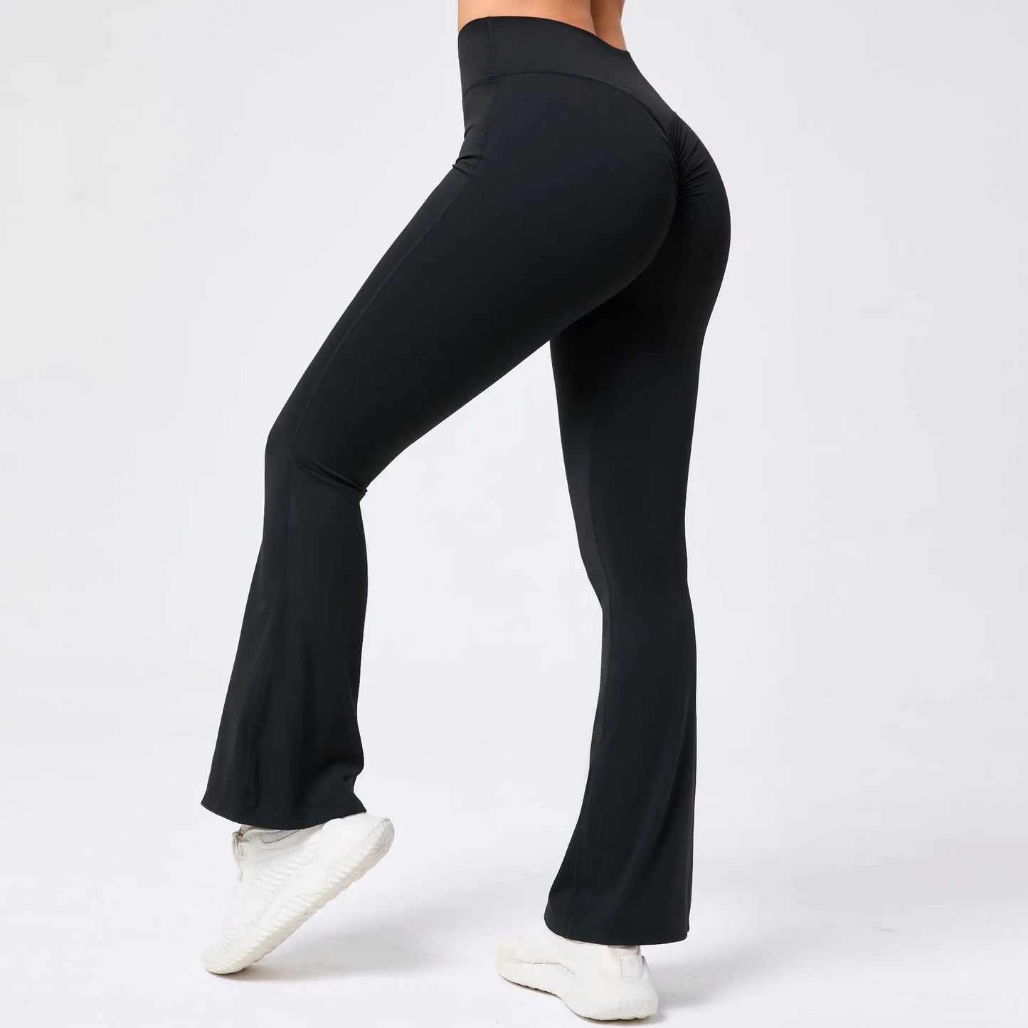 High Waist Sporty Flare Leggings Trousers Women Trends Scrunch Bum Leggings for Fitness Yoga Pants Gym Tights Push Up Red Black