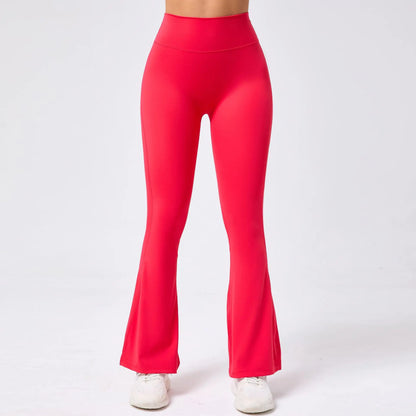 High Waist Sporty Flare Leggings Trousers Women Trends Scrunch Bum Leggings for Fitness Yoga Pants Gym Tights Push Up Red Black