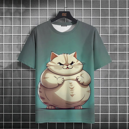 Funny T-Shirts For Men Animal Cat 3d Print Short Sleeve Summer Casual Breath T-Shirt Men Clothing Loose Oversized Tee Tops