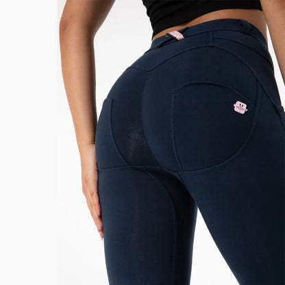 Shascullfites Blue Butt Lifting Leggings Active Spandex Anti Cellulite Workout Gym Shaping Bum Shape Fitness Tights