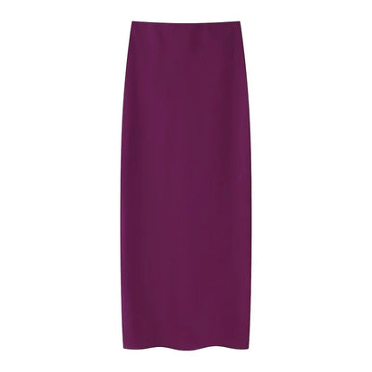 HXAO Skirt 2 Piece Set Halter Crop Top Women Long Skirt Outfit Ruched Tight Pencil Skirt And Top Two Piece Set Summer Set 088