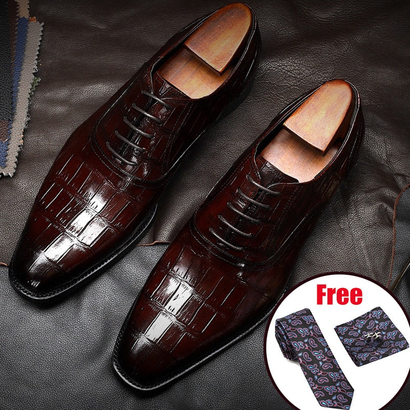 Men Genuine Cow Leather Brogue Wedding Business Mens Casual Flats Shoes 2022 Black Vintage Oxford Shoes For Men's Shoes