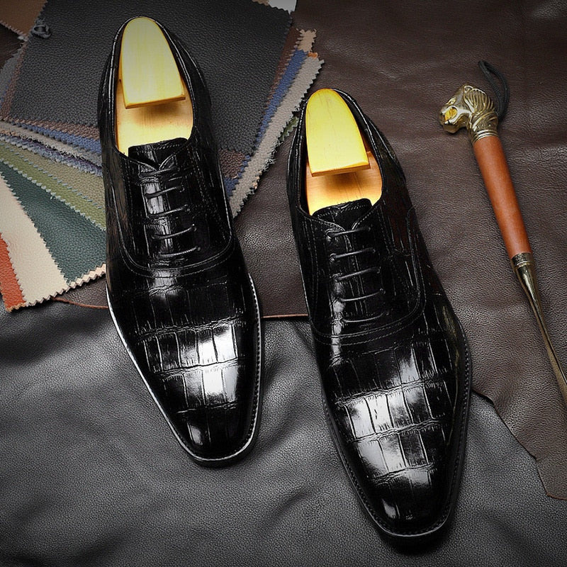 Men Genuine Cow Leather Brogue Wedding Business Mens Casual Flats Shoes 2022 Black Vintage Oxford Shoes For Men's Shoes