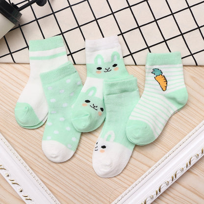 5Pairs/lot 0-2Y Baby Socks Summer Cotton Cartoon Animal Kids Socks Carrot Girls Mesh Cute Newborn Boy Toddler Socks Baby