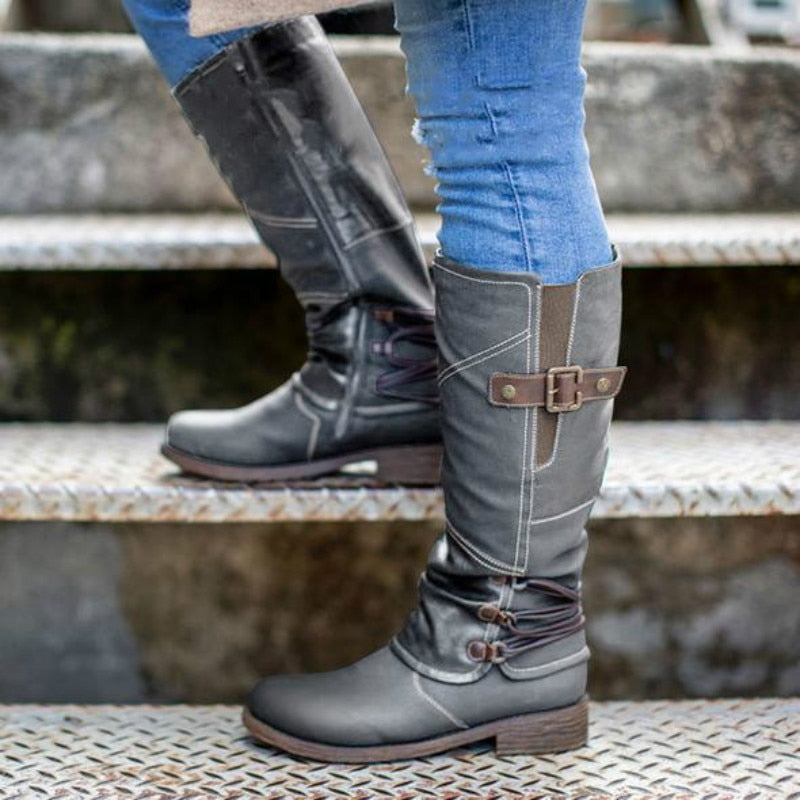 2020 Fashion Women Boots Winter Over The Knee Heels Quality Suede Long Comfort Square Botines Mujer Thigh High Boot Botas Mujer