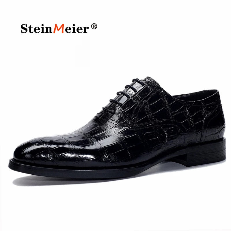 Men Genuine Cow Leather Brogue Wedding Business Mens Casual Flats Shoes 2022 Black Vintage Oxford Shoes For Men's Shoes
