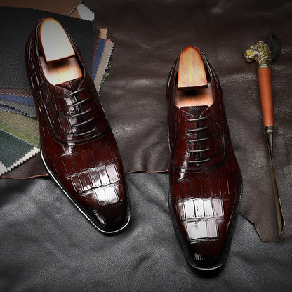 Men Genuine Cow Leather Brogue Wedding Business Mens Casual Flats Shoes 2022 Black Vintage Oxford Shoes For Men's Shoes