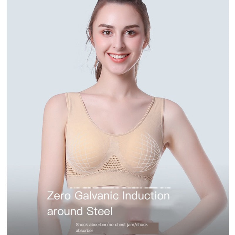 Bras For Women Plus Size Seamless Bra Cotton Breathable Underwear Wireless With Pads Push Up Bra Plus Size