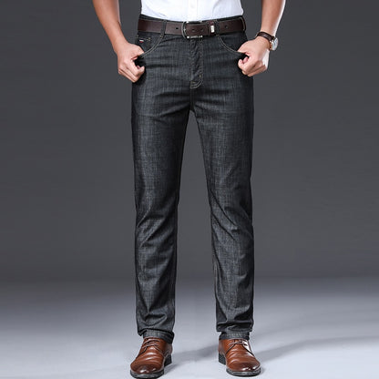 BROWON Brand 2022 Men Jeans Summer Thin Breathable Soft Mid Straight Regular Men's Jeans Trousers Vintage Mens Clothing