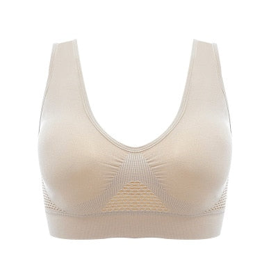 Bras For Women Plus Size Seamless Bra Cotton Breathable Underwear Wireless With Pads Push Up Bra Plus Size