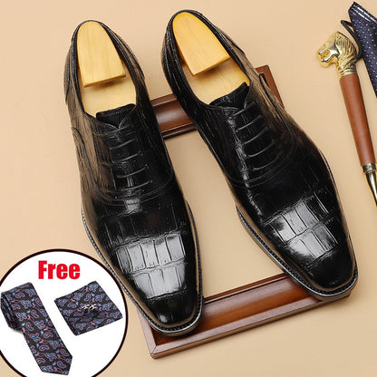 Men Genuine Cow Leather Brogue Wedding Business Mens Casual Flats Shoes 2022 Black Vintage Oxford Shoes For Men's Shoes